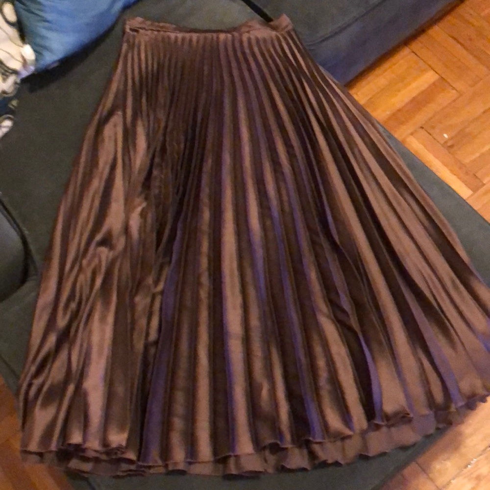 ASOS satin finish pleated skirt